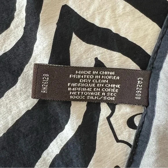 Coach Silk Zebra Print Scarf - Picture 3 of 3